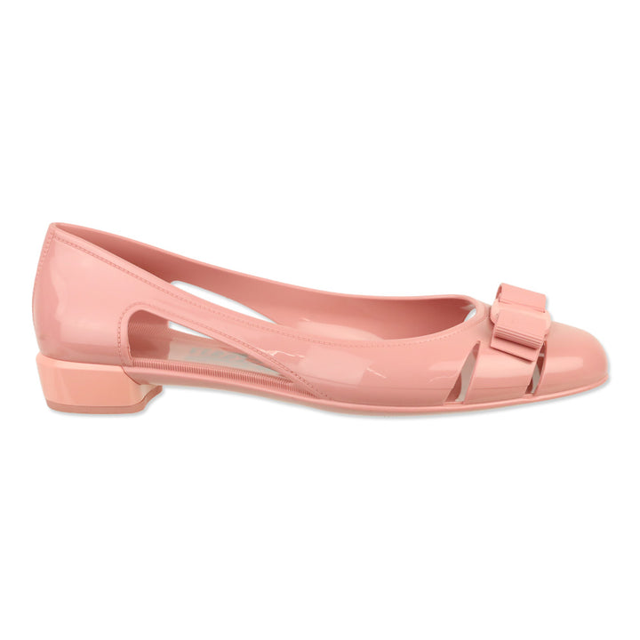 Salvatore Ferragamo Desert Rose Vara Bow Jelly Ballet Flat