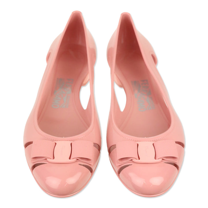 Salvatore Ferragamo Desert Rose Vara Bow Jelly Ballet Flat