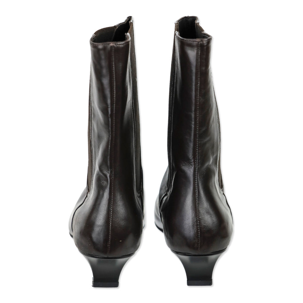 Salvatore Ferragamo Espresso Nappa Calf Leather Dallas 3cm Chelsea Boot