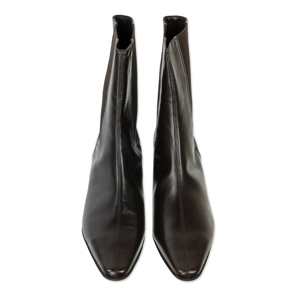 Salvatore Ferragamo Espresso Nappa Calf Leather Dallas 3cm Chelsea Boot