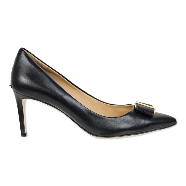 Salvatore Ferragamo Friuli 70 Black Leather Pumps