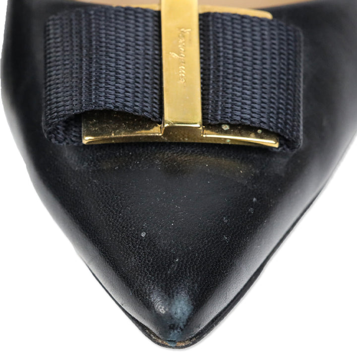 Salvatore Ferragamo Friuli 70 Black Leather Pumps