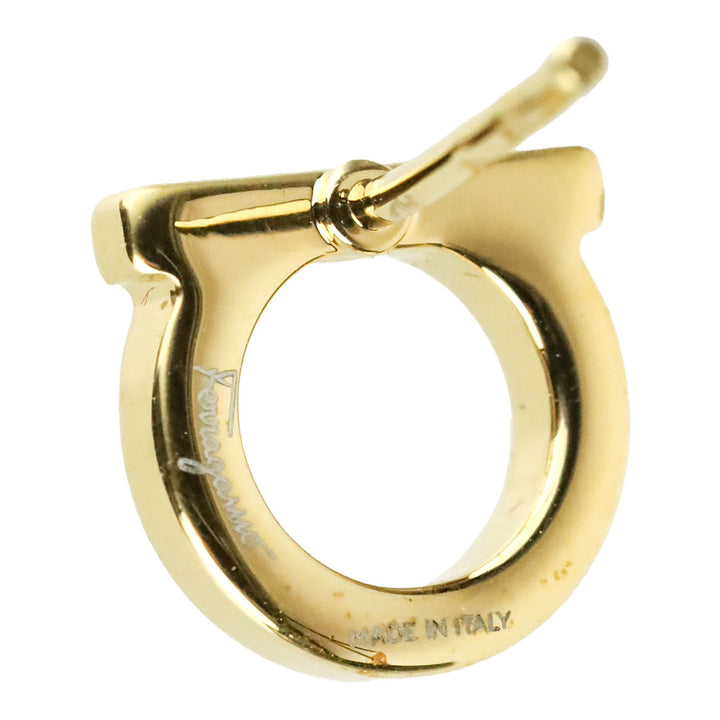 Salvatore Ferragamo Gold Faux Pearl Heart Charm Gancini Drop Earrings