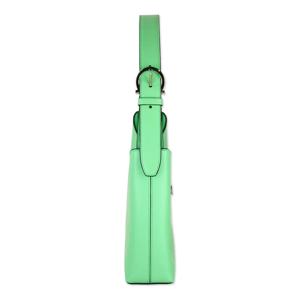 Salvatore Ferragamo Green Trifolio Shoulder Bag