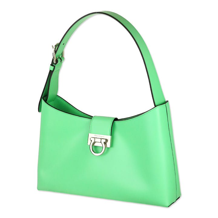 Salvatore Ferragamo Green Trifolio Shoulder Bag