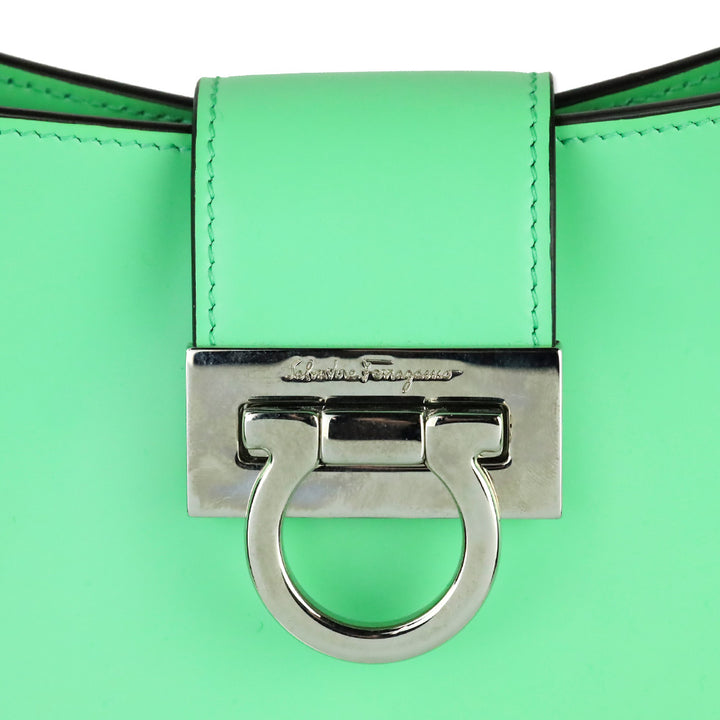 Salvatore Ferragamo Green Trifolio Shoulder Bag