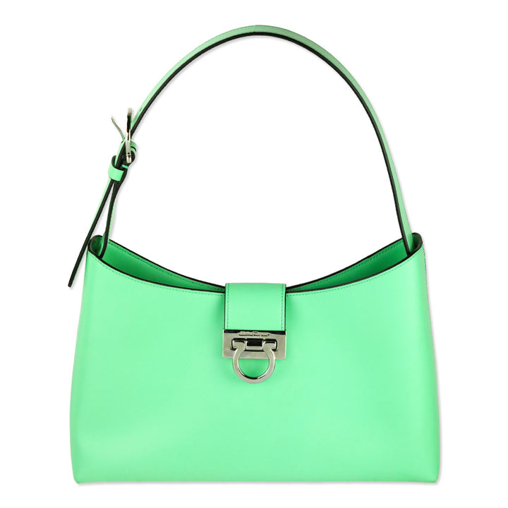 Salvatore Ferragamo Green Trifolio Shoulder Bag