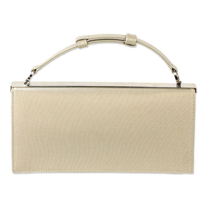 Salvatore Ferragamo Grey Satin Small Flap Top Handle Bag