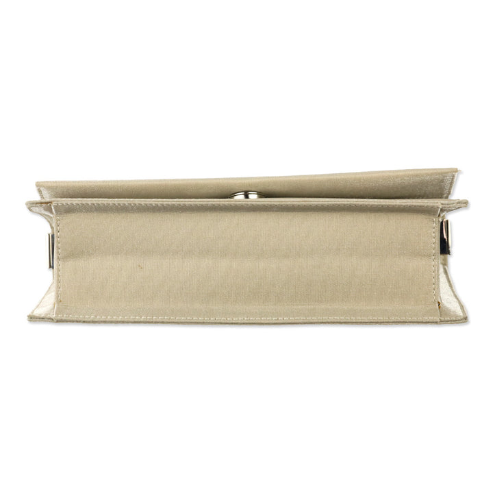 Salvatore Ferragamo Grey Satin Small Flap Top Handle Bag