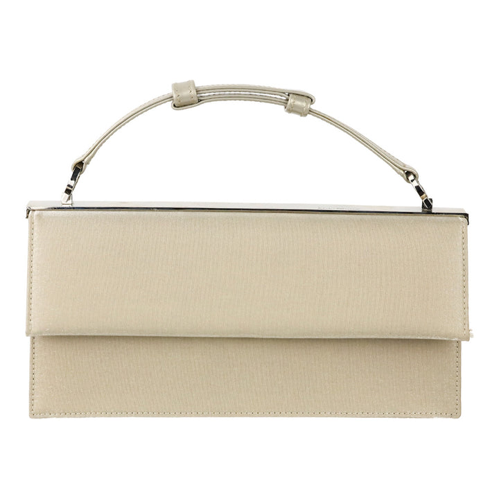 Salvatore Ferragamo Grey Satin Small Flap Top Handle Bag