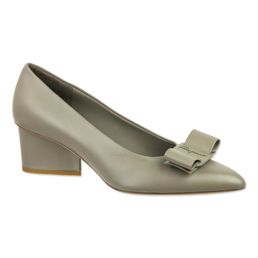 Salvatore Ferragamo Natural Grey/Taupe Lambskin Viva Pump
