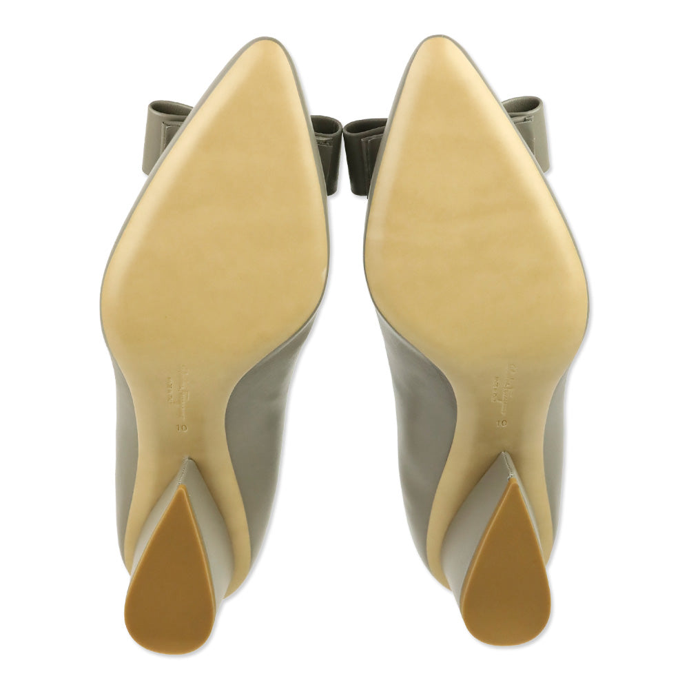 Salvatore Ferragamo Natural Grey/Taupe Lambskin Viva Pump