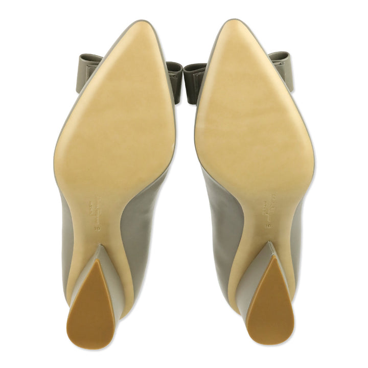 Salvatore Ferragamo Natural Grey/Taupe Lambskin Viva Pump