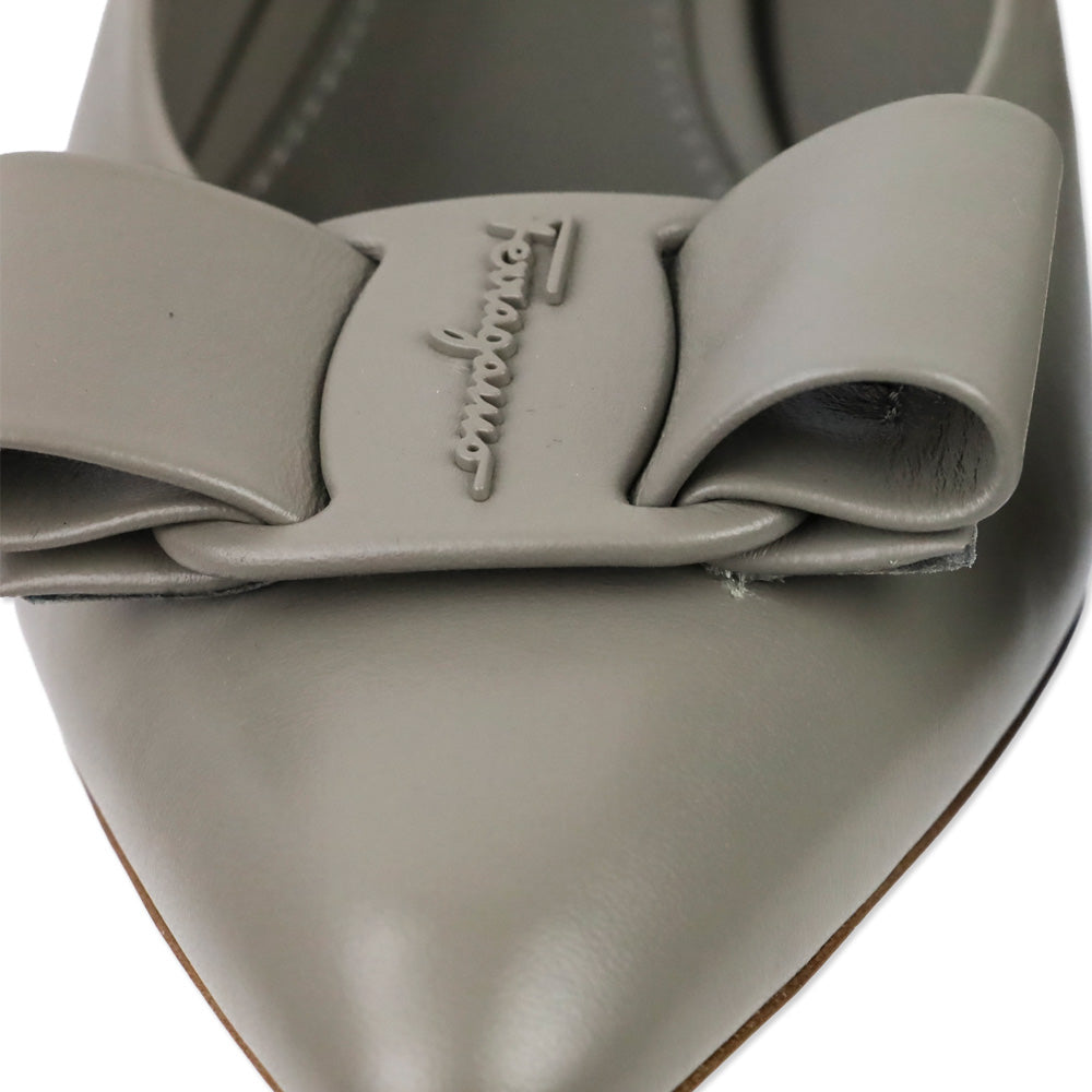 Salvatore Ferragamo Natural Grey/Taupe Lambskin Viva Pump