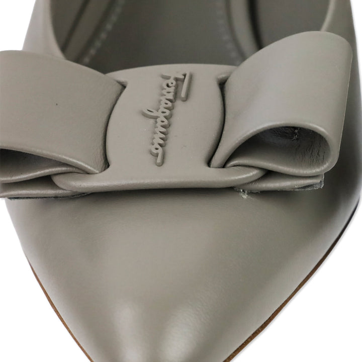 Salvatore Ferragamo Natural Grey/Taupe Lambskin Viva Pump