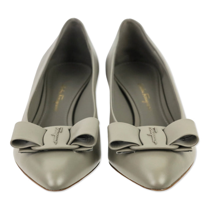 Salvatore Ferragamo Natural Grey/Taupe Lambskin Viva Pump