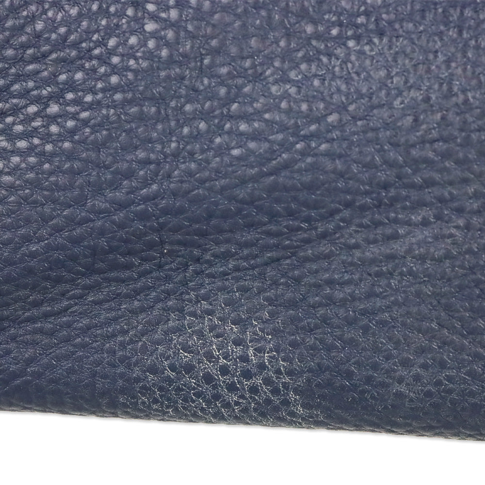 Salvatore Ferragamo Navy Grained Leather Large Sofia Shoulder Bag