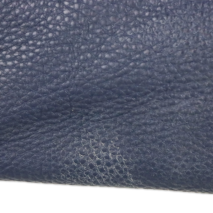 Salvatore Ferragamo Navy Grained Leather Large Sofia Shoulder Bag