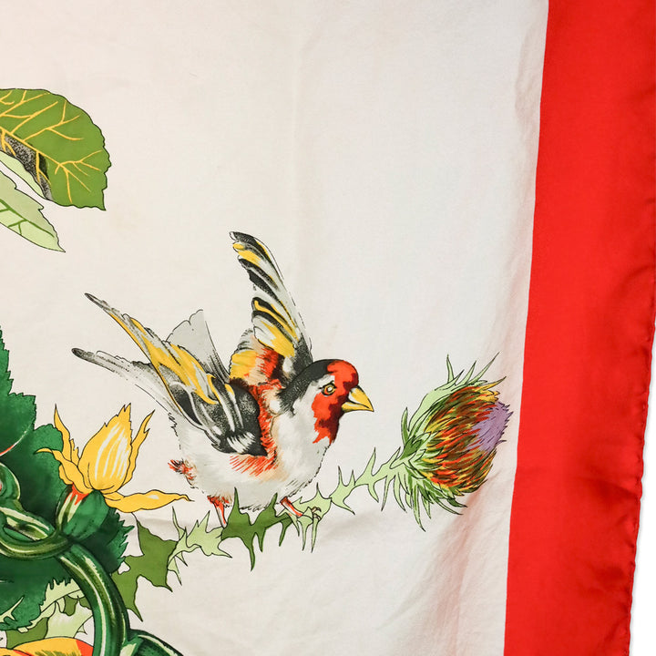 Salvatore Ferragamo Orange Harvest Pumpkin Mum Prink Silk Scarf