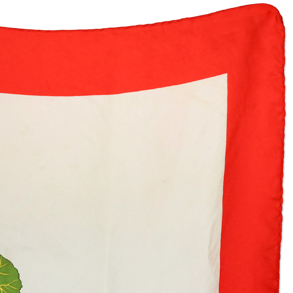 Salvatore Ferragamo Orange Harvest Pumpkin Mum Prink Silk Scarf