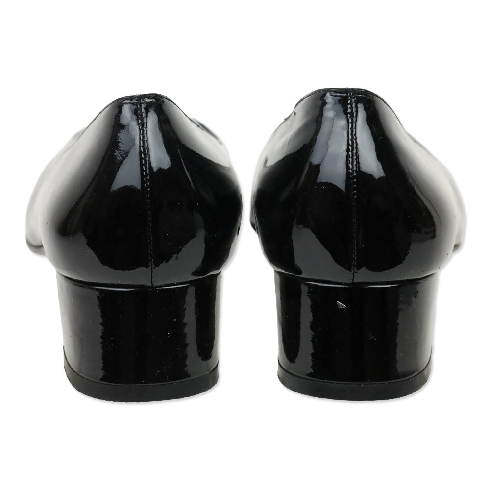 Salvatore Ferragamo Patent Leather Gancini Logo Pumps