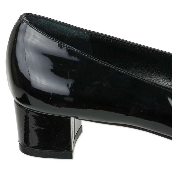 Salvatore Ferragamo Patent Leather Gancini Logo Pumps