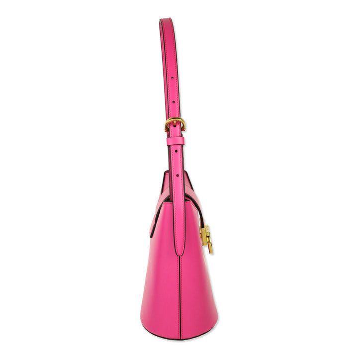 Salvatore Ferragamo Pink Trifolio Leather Bucket Bag