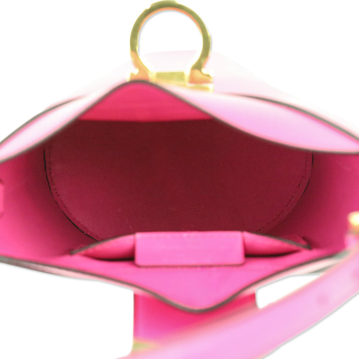 Salvatore Ferragamo Pink Trifolio Leather Bucket Bag