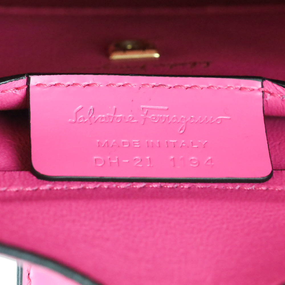 Salvatore Ferragamo Pink Trifolio Leather Bucket Bag