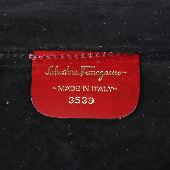 Salvatore Ferragamo Red Leather Gancini Zip Cosmetic Case