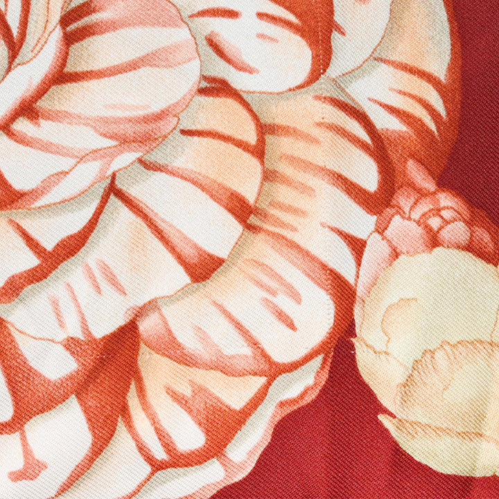 Salvatore Ferragamo Red Multi Floral Motif Silk Scarf