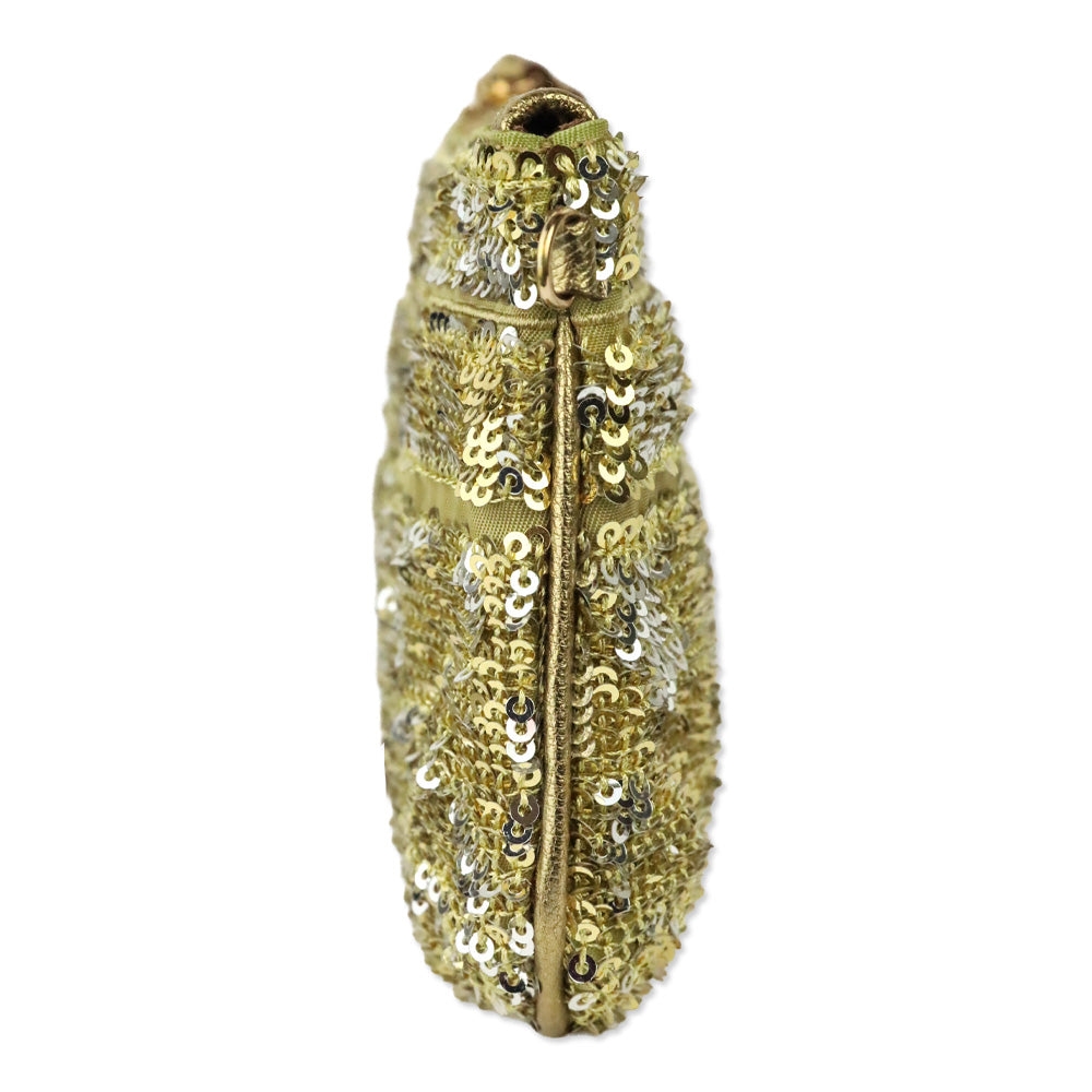 Salvatore Ferragamo Silver/Gold Sequin Wristlet Pouch