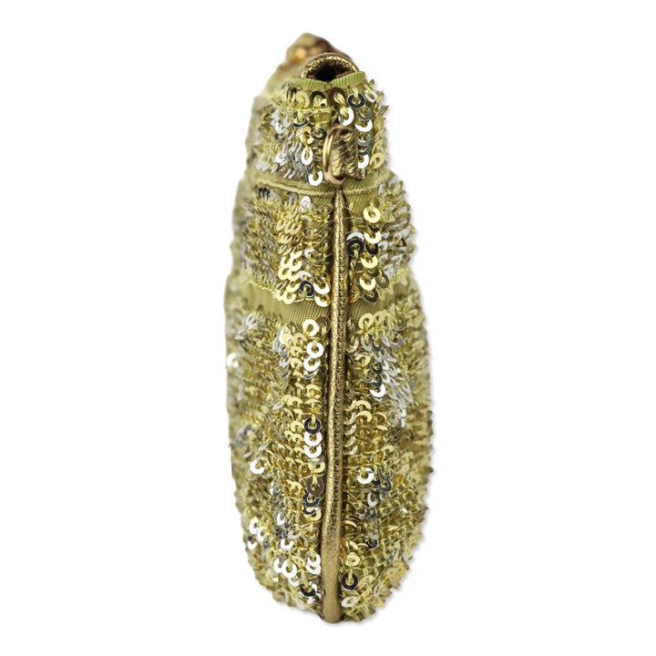 Salvatore Ferragamo Silver/Gold Sequin Wristlet Pouch