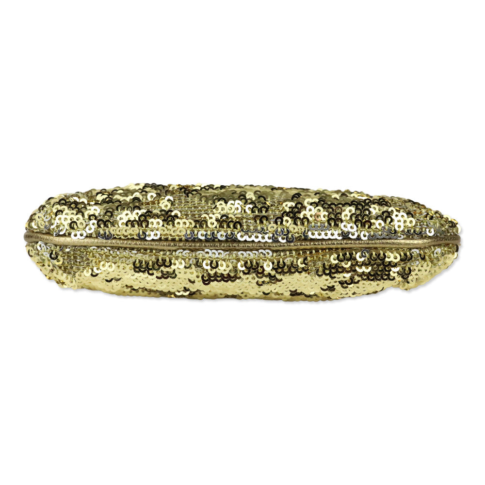 Salvatore Ferragamo Silver/Gold Sequin Wristlet Pouch