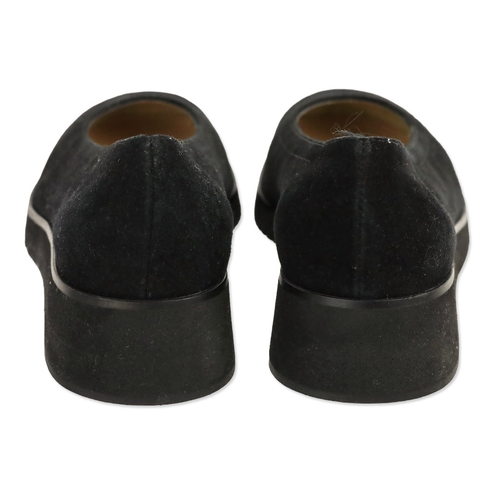 Salvatore Ferragamo Suede Embroidered Gancini Flats