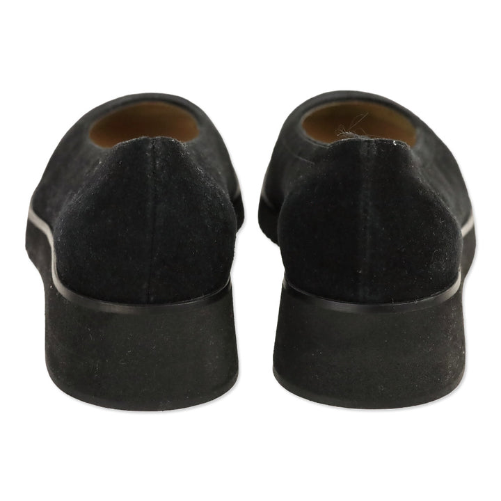 Salvatore Ferragamo Suede Embroidered Gancini Flats