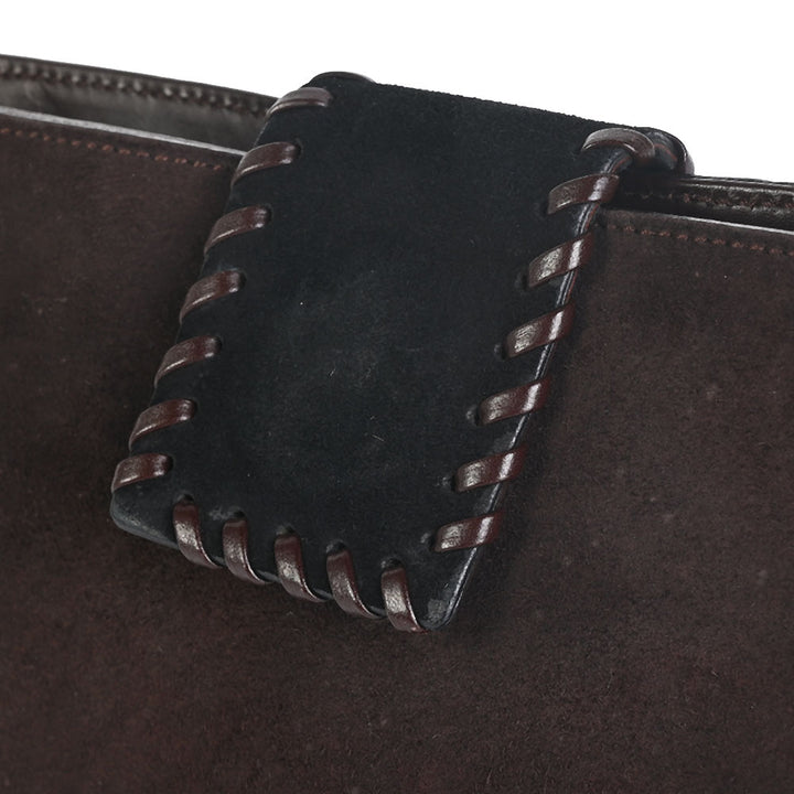 Salvatore Ferragamo Vintage Black & Brown Suede Whipstitch Shoulder Bag