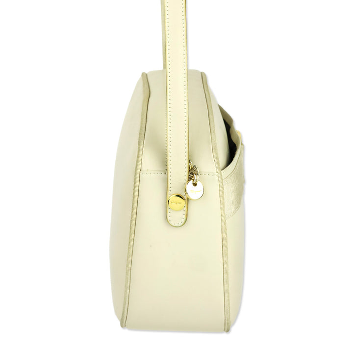 Salvatore Ferragamo Vintage Cream Leather Vara Accent Camera Bag
