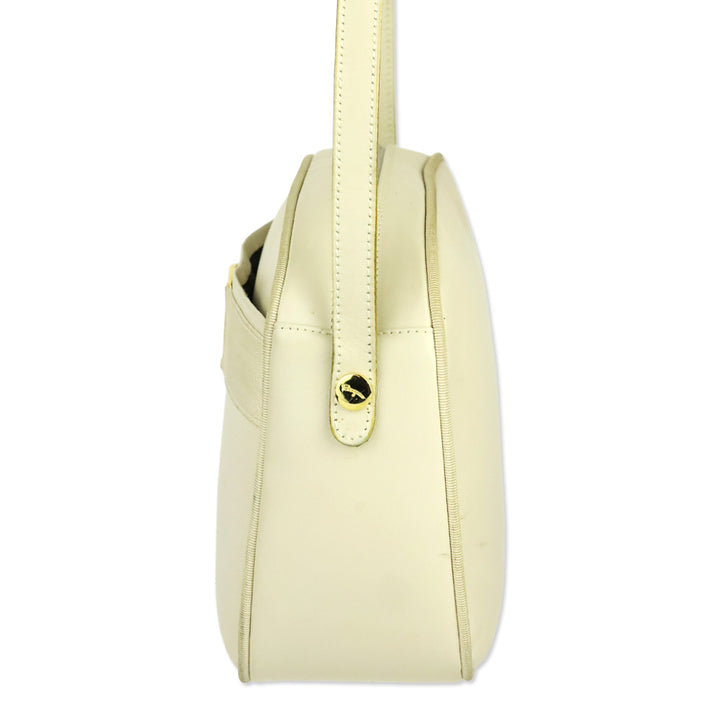Salvatore Ferragamo Vintage Cream Leather Vara Accent Camera Bag