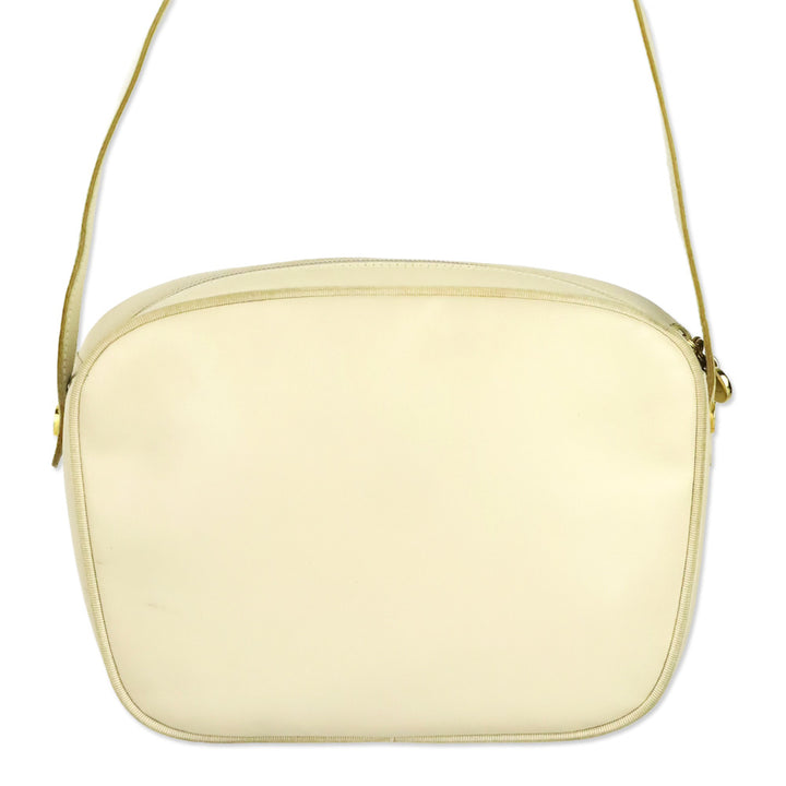 Salvatore Ferragamo Vintage Cream Leather Vara Accent Camera Bag