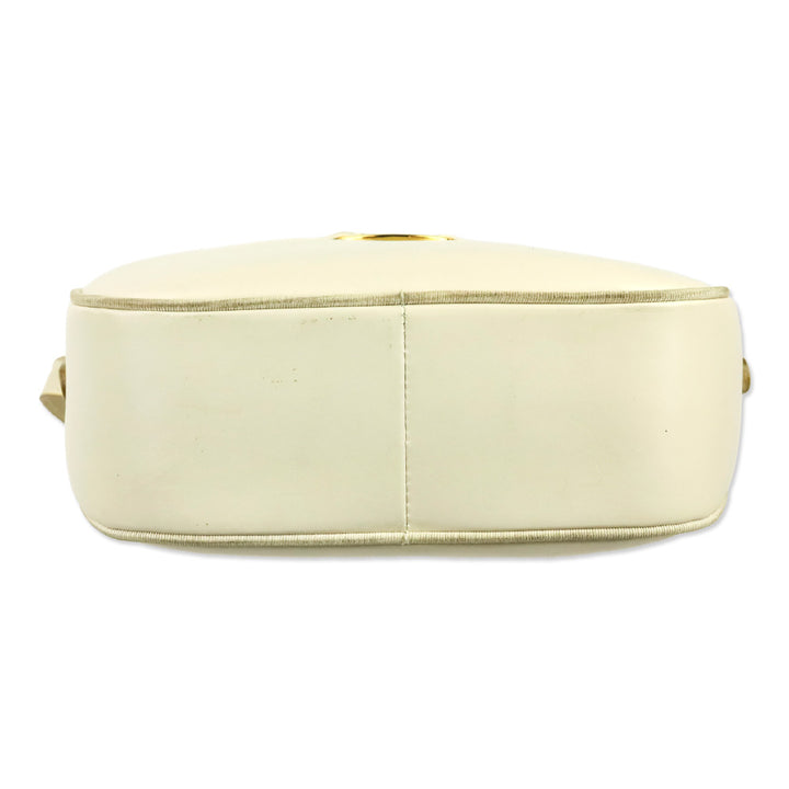 Salvatore Ferragamo Vintage Cream Leather Vara Accent Camera Bag