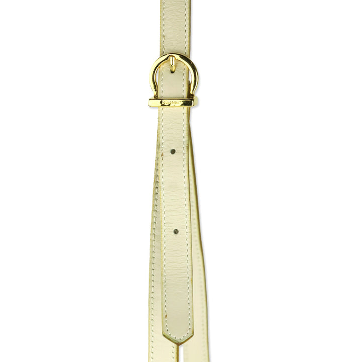Salvatore Ferragamo Vintage Cream Leather Vara Accent Camera Bag