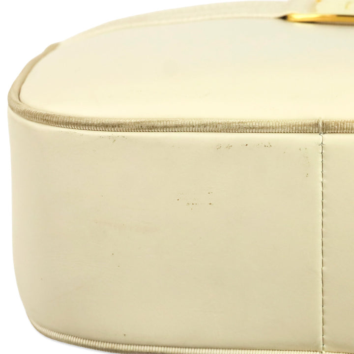 Salvatore Ferragamo Vintage Cream Leather Vara Accent Camera Bag