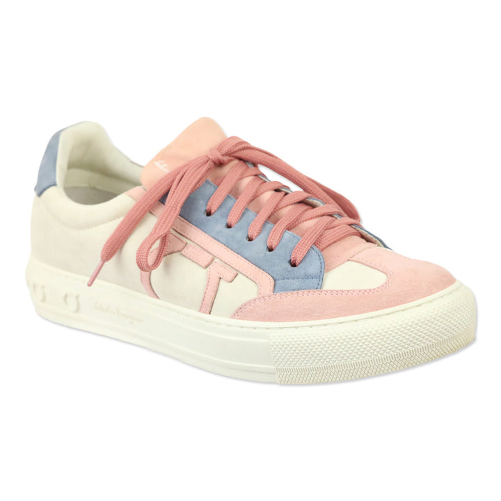 Salvatore Ferragamo Wimbeledon Desert Rose/Stormy Sky Suede Sneakers