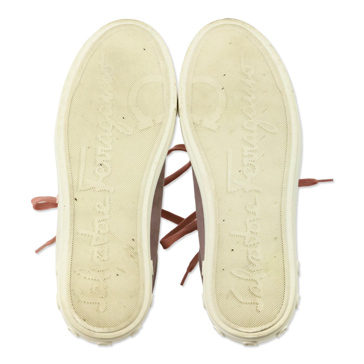 Salvatore Ferragamo Wimbeledon Desert Rose/Stormy Sky Suede Sneakers