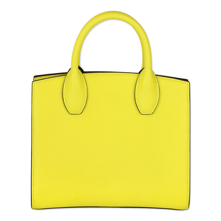 Salvatore Ferragamo Yellow Hammered Calfskin Leather Studio Box Bag