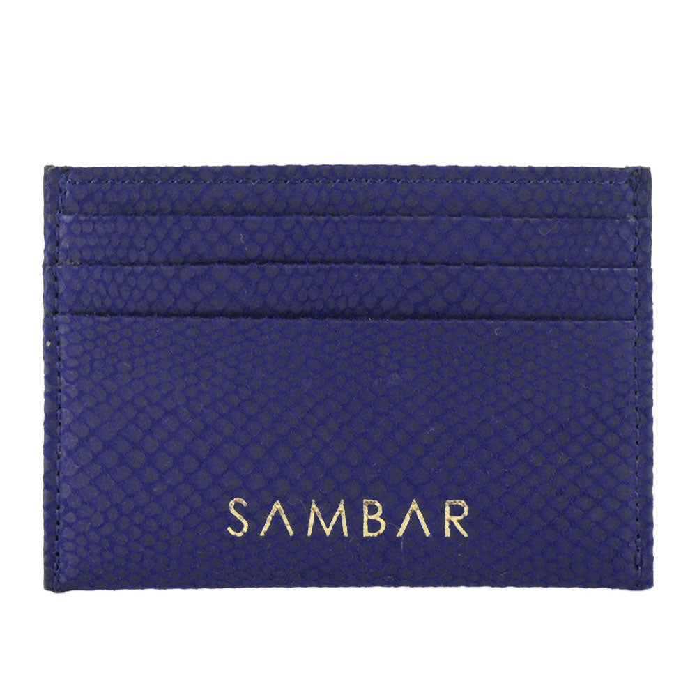 Sambar Roe Blue Vegan Suede Mini Card Holder