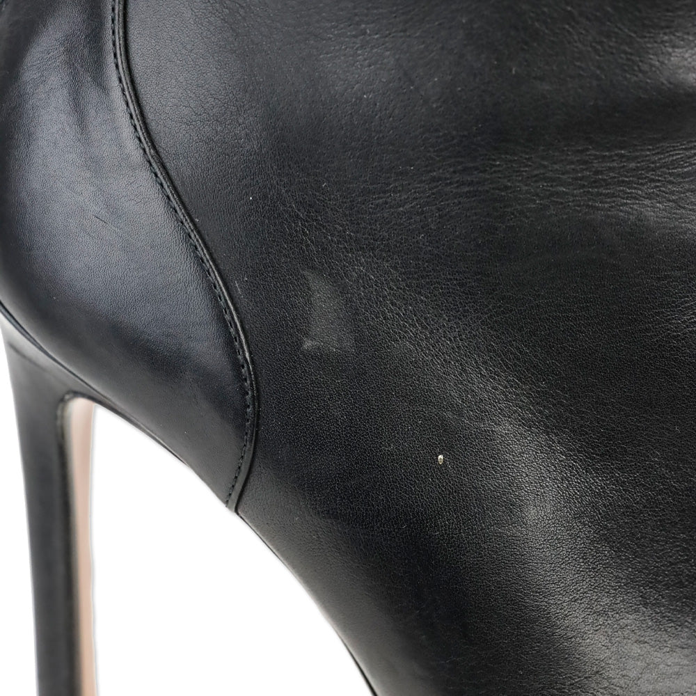 Samuele Failli Black Leather Studded Heeled Ankle Boot