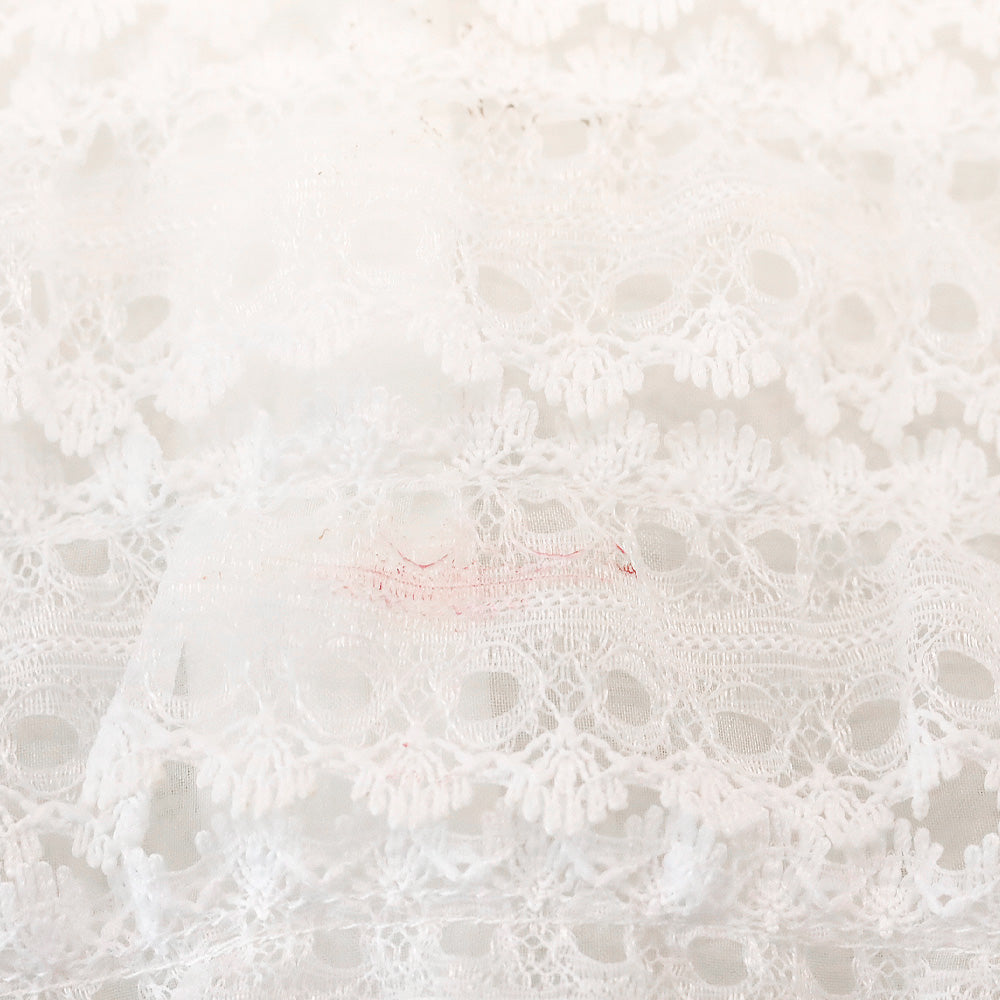 Sandro Addiction Ecru Tiered Mesh & Lace Silk Top