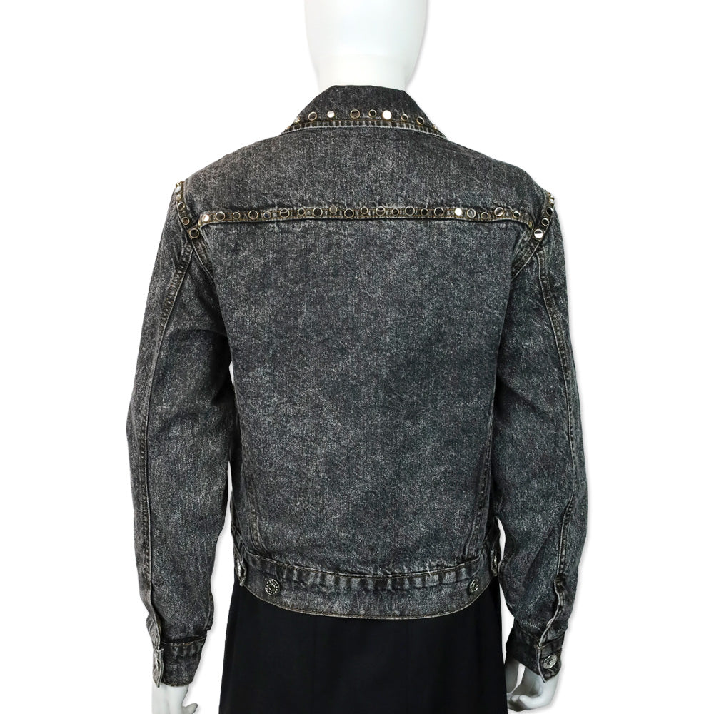 Sandro Ambre Mirrored Stud Black Denim Jacket